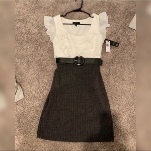 NWT Belted ruffle dress